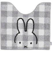 ミッフィー miffy チェックライン トイレマット グレー ポイントマット トイレ