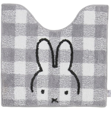 ミッフィー miffy チェックライン トイレマット グレー ポイントマット トイレ