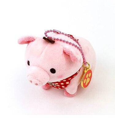 忠犬もちしば ぬいぐるみBC (チャーム・やまと) ピンク マスコット キーホルダー