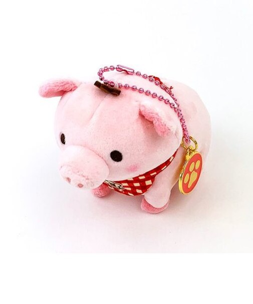 忠犬もちしば ぬいぐるみBC (チャーム・やまと) ピンク マスコット キーホルダー