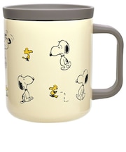 スヌーピー 蓋つきステンレスマグ（アイボリー） ウッドストック オフィス PEANUTS