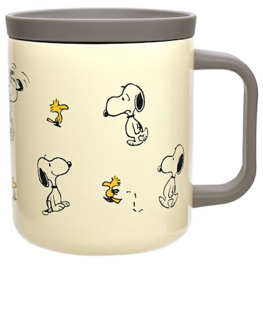 スヌーピー 蓋つきステンレスマグ（アイボリー） ウッドストック オフィス PEANUTS