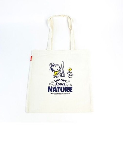スヌーピー フラットトートバッグ ホワイト painter 学校 オフィス PEANUTS