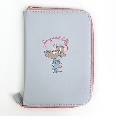 トムとジェリー タフィー オープンマルチケース グレー 母子手帳ケース 通帳ケース ベビー