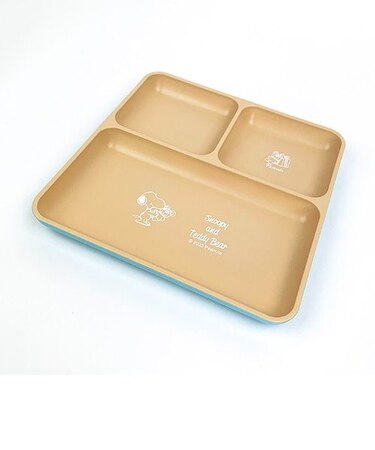 スヌーピー SNOOPY&Teddy Bear 深皿 ブルーランチ キッズ