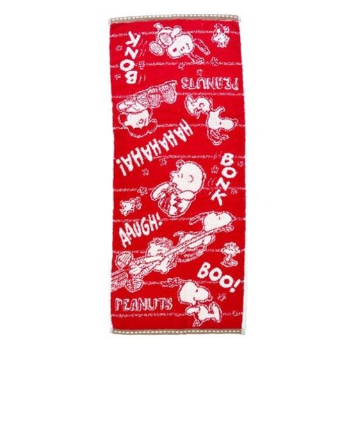 スヌーピー フェイスタオル ピーナッツギャング レッド  西川