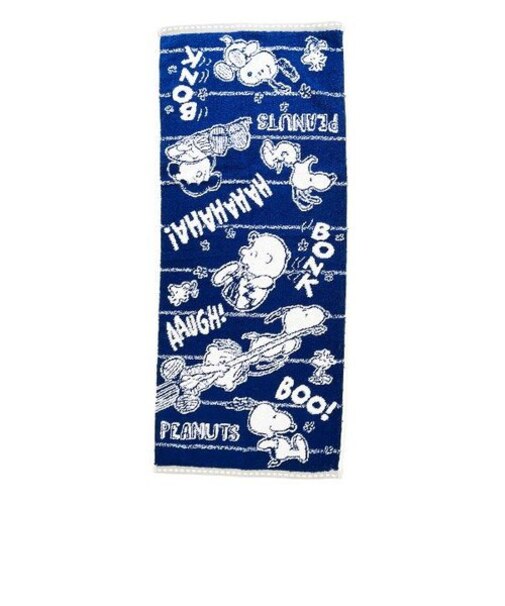 スヌーピー フェイスタオル ピーナッツギャング ブルー  西川