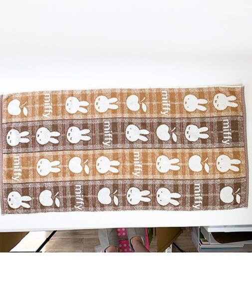 ミッフィー バスタオル おかおチェック柄 ブラウン 西川