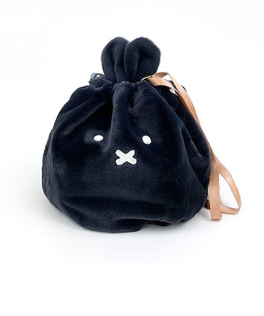 ミッフィー 巾着バッグ グレー 巾着袋 ショルダーバッグ