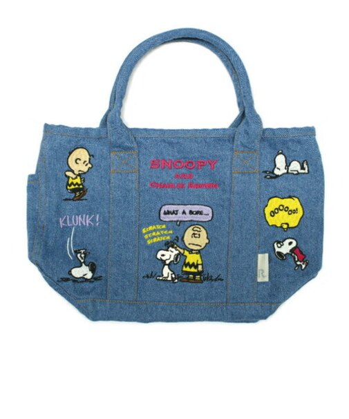 スヌーピー SNOOPY デニム 刺繍ミニトートバッグ SCRATCH