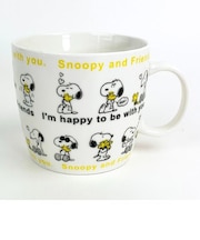 スヌーピー ほっこりマグ L （スヌーピー＆フレンズ） イエロー スープカップ 約380ml SNOOPY