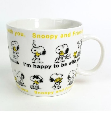 スヌーピー ほっこりマグ L （スヌーピー＆フレンズ） イエロー スープカップ 約380ml SNOOPY