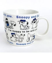 スヌーピー ほっこりマグ L （スヌーピー＆オラフ） ブルー スープカップ 約380ml SNOOPY