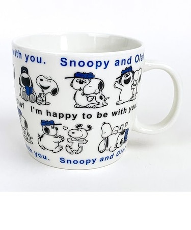 スヌーピー ほっこりマグ L （スヌーピー＆オラフ） ブルー スープカップ 約380ml SNOOPY