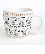 スヌーピー ほっこりマグ L （スヌーピー＆アンディ） ベージュ スープカップ 約380ml SNOOPY