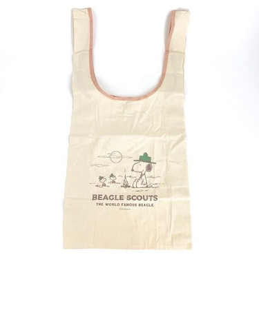 スヌーピー 肩掛けマルシェバッグ （ビーグル・スカウト） ブラウン エコバッグ SNOOPY