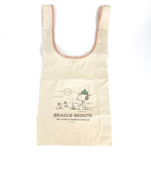 スヌーピー 肩掛けマルシェバッグ （ビーグル・スカウト） ブラウン エコバッグ SNOOPY