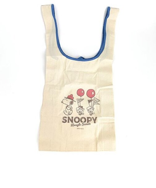 スヌーピー 肩掛けマルシェバッグ （ビーグル・スカウト） ネイビー エコバッグ SNOOPY