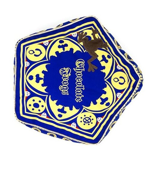 ハリーポッター 蛙チョコレート ダイカットクッション インテリア ブルー