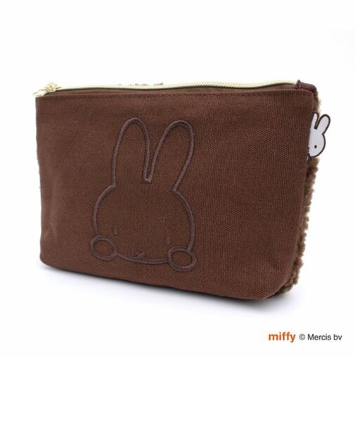ミッフィー ボア帆布ポーチ（M） ブラウン 小物入れ