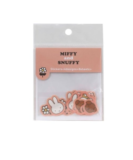 ミッフィー＆スナッフィー フレークシール（ピンク） 文具 文房具 miffy and snuffy 23AW 日本製