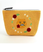 カカオフレンズ KAKAO FRIENDS ライアン サガラポーチ サガラ刺繍 小物入れ 学校 オフィス オレンジ