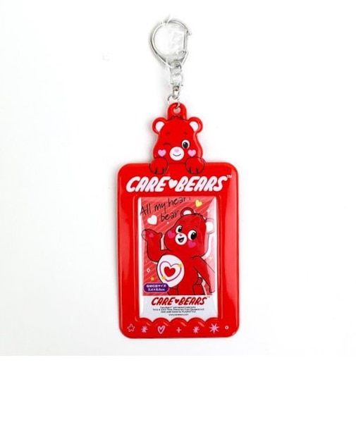 ケアベア パスケース オールマイハートベア 推しカラー 定期入れ ICカード入れ レッド