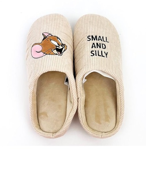 トムとジェリー ジェリー コーデュロイルームシューズ スリッパ リビング アイボリー
