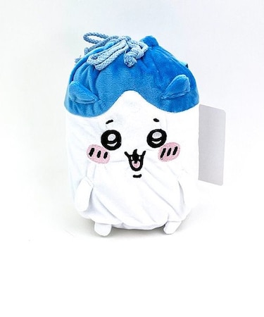 ちいかわ ふわふわハチワレ マスコット巾着付きブランケット インテリア ウィンター ブルー