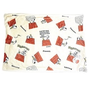 スヌーピー ボア付ウォームクロス （ドッグハウス） アイボリー ブランケット SNOOPY