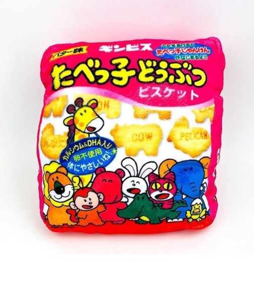 たべっ子どうぶつ クッションブランケット ピンク お菓子 