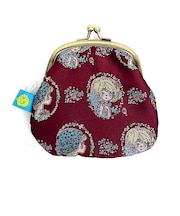 水森亜土 ジャガードがま口財布 フレーム バーガンディ ポーチ 亜土ちゃん