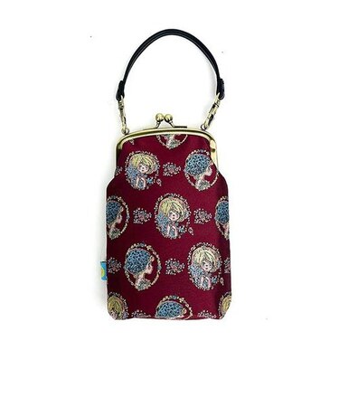 水森亜土 ジャガードメガネケース フレーム バーガンディ スマホケース 亜土ちゃん