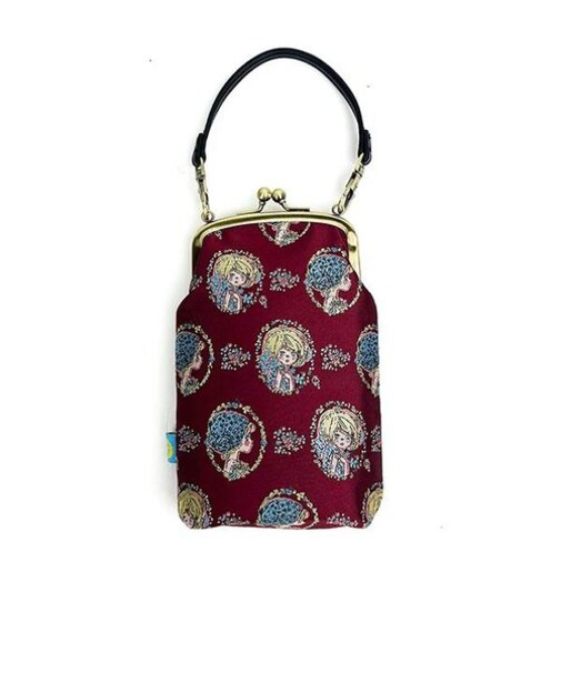 水森亜土 ジャガードメガネケース フレーム バーガンディ スマホケース 亜土ちゃん