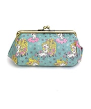 水森亜土 ジャガードがま口ポーチ ハナ ミント 小銭入れ 亜土ちゃん