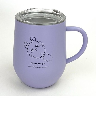 ちいかわ モモンガ 蓋付きステンレスマグ ごろん コップ 320ml パープル