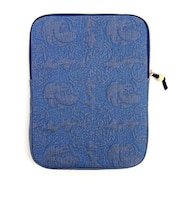 ムーミン キルティングブルー タブレットケース マルチケース 小物入れ 刺繍