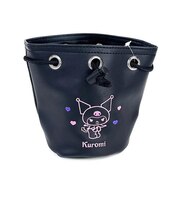 サンリオ クロミ クロミハート 巾着ポーチ ゴルフ用品 ゴルフボール ボールポーチ ブラック