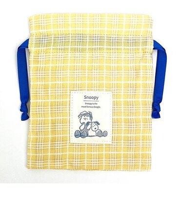 スヌーピー 巾着袋(S) イエロー 小物入れ SNOOPY