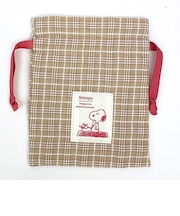スヌーピー 巾着袋(S) ブラウン 小物入れ SNOOPY