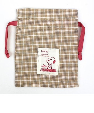 スヌーピー 巾着袋(S) ブラウン 小物入れ SNOOPY