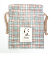 スヌーピー 巾着袋(S) グリーン 小物入れ SNOOPY