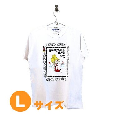 水森亜土 キャプテンサンタ コラボ Tシャツ ホワイト L アパレル