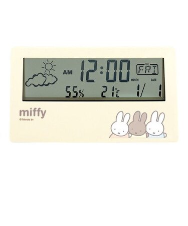 ミッフィー miffy 多機能デジタルクロック （モカ） 目覚まし時計