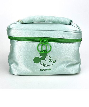 ディズニー ミッキー シャインバニーポーチ（グリーン） メイクポーチ コスメ トラベル Disney