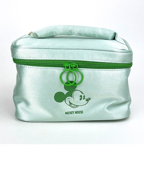 ディズニー ミッキー シャインバニーポーチ（グリーン） メイクポーチ コスメ トラベル Disney