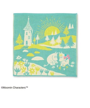 ムーミン MOOMIN 三重ガーゼハンカチ グリーン タオル 花束