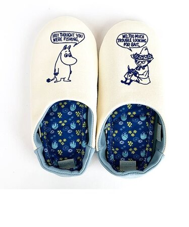 ムーミン ムーミンとおしゃべり スリッパ 部屋 インテリア スリッパ 室内 洗える ルームシューズ 携帯スリッパ BLUE