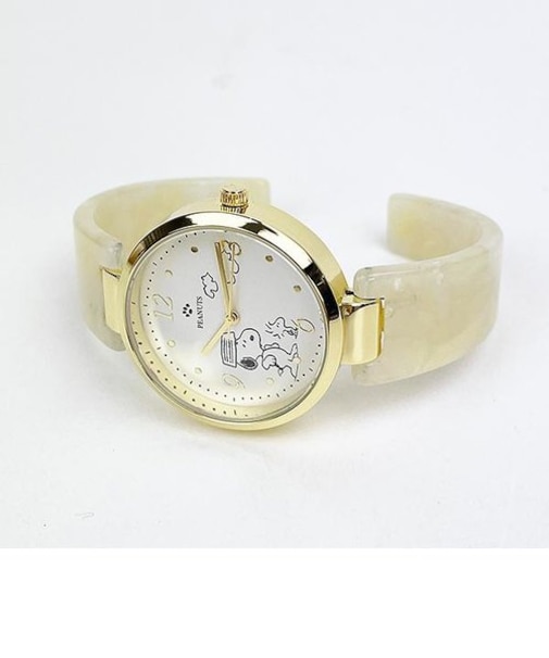 スヌーピー アクリルバングルウォッチ ホワイト 時計 SNOOPY