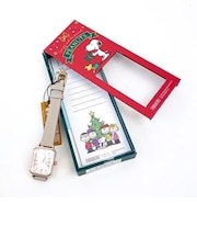 スヌーピー クリスマススクエアウォッチ グレー 時計 ギフト SNOOPY